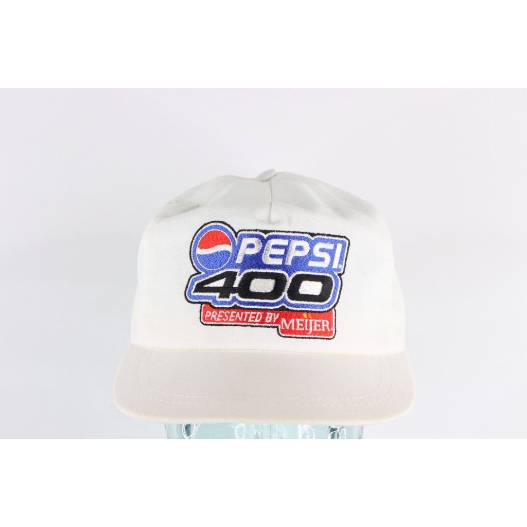 Vintage 90s Nascar Pepsi 400 Michigan International Speedway Snapback Hat White